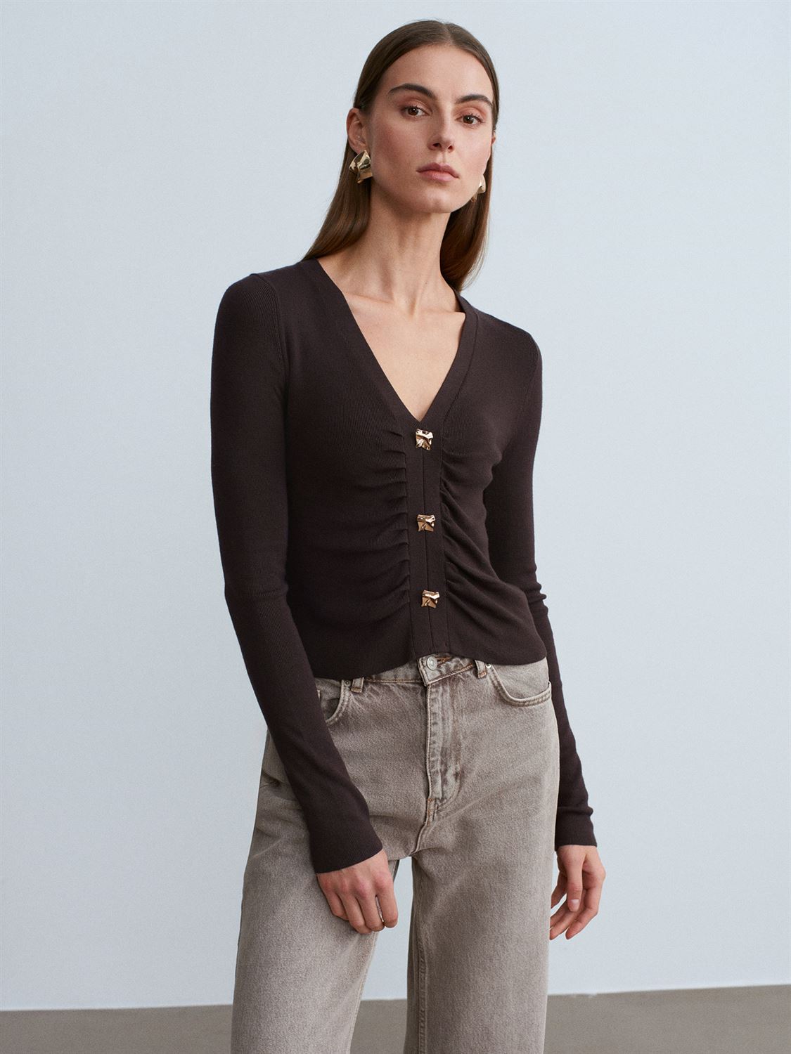 Fitted Button Cardigan