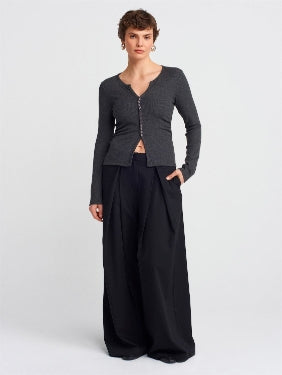 Slim Fit Button Top