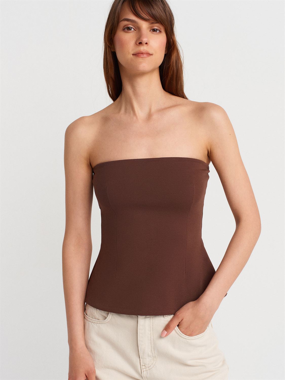 Strapless Flared Top