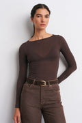 Semi-Sheer long sleeve Top