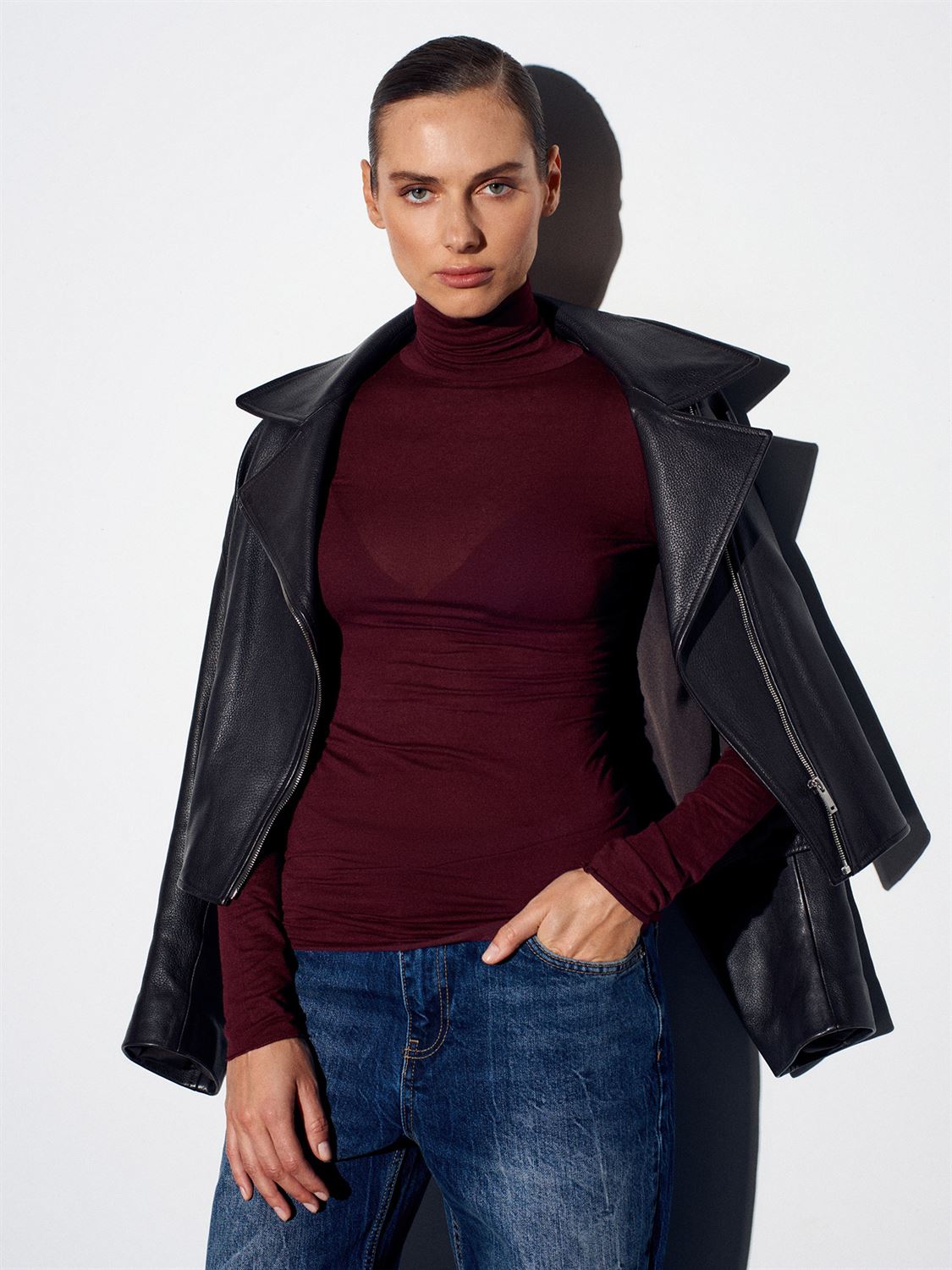 Semi-Sheer High Neck Top