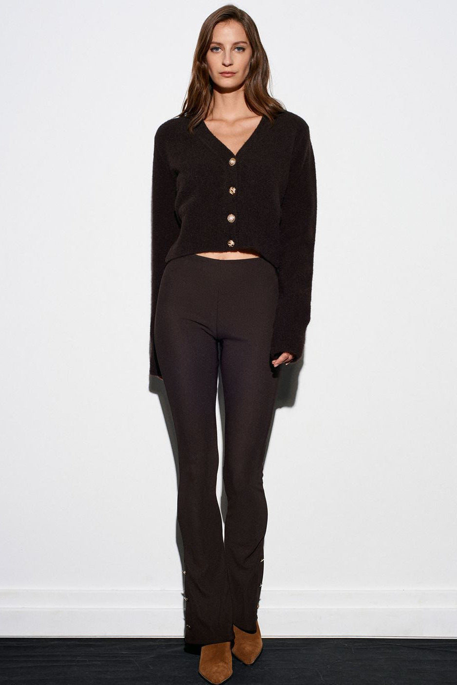 Buttoned Flare Trousers