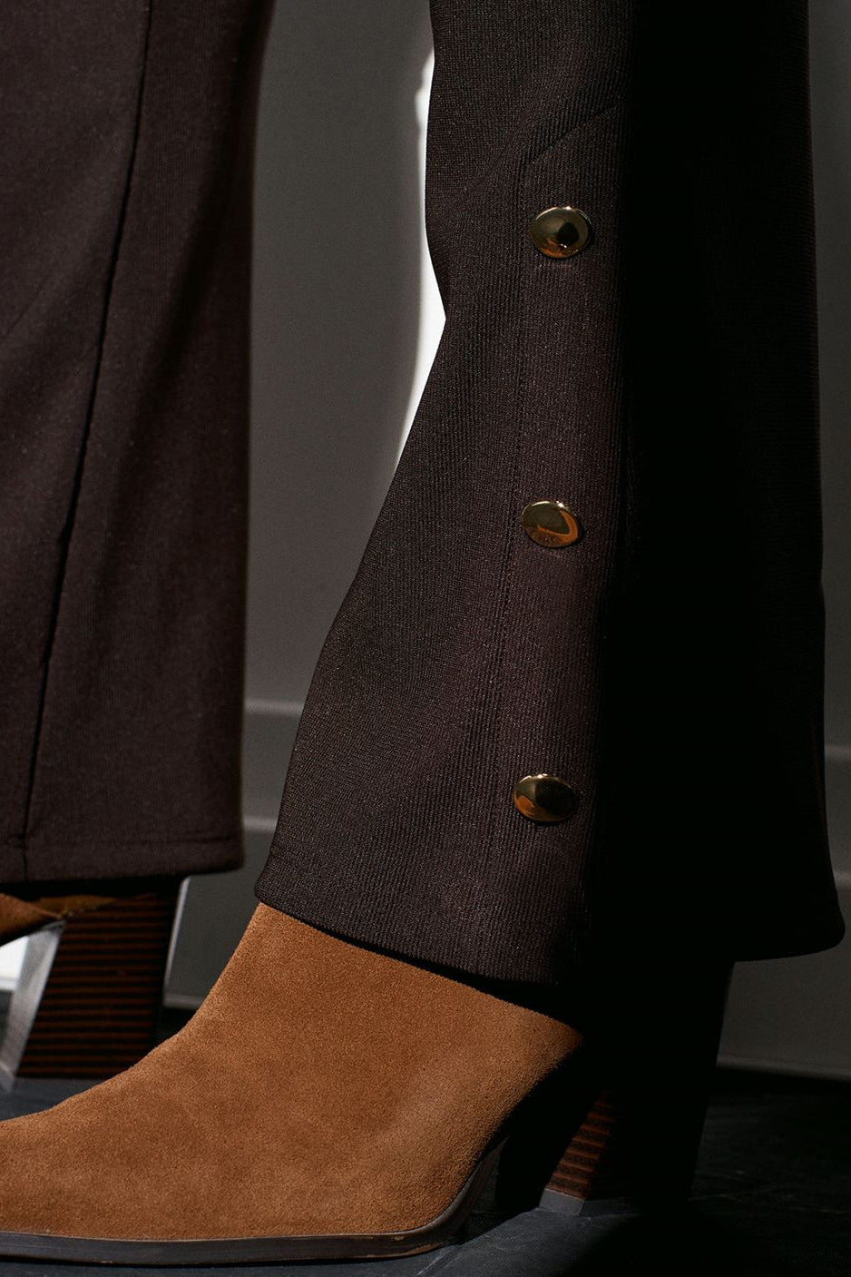 Buttoned Flare Trousers