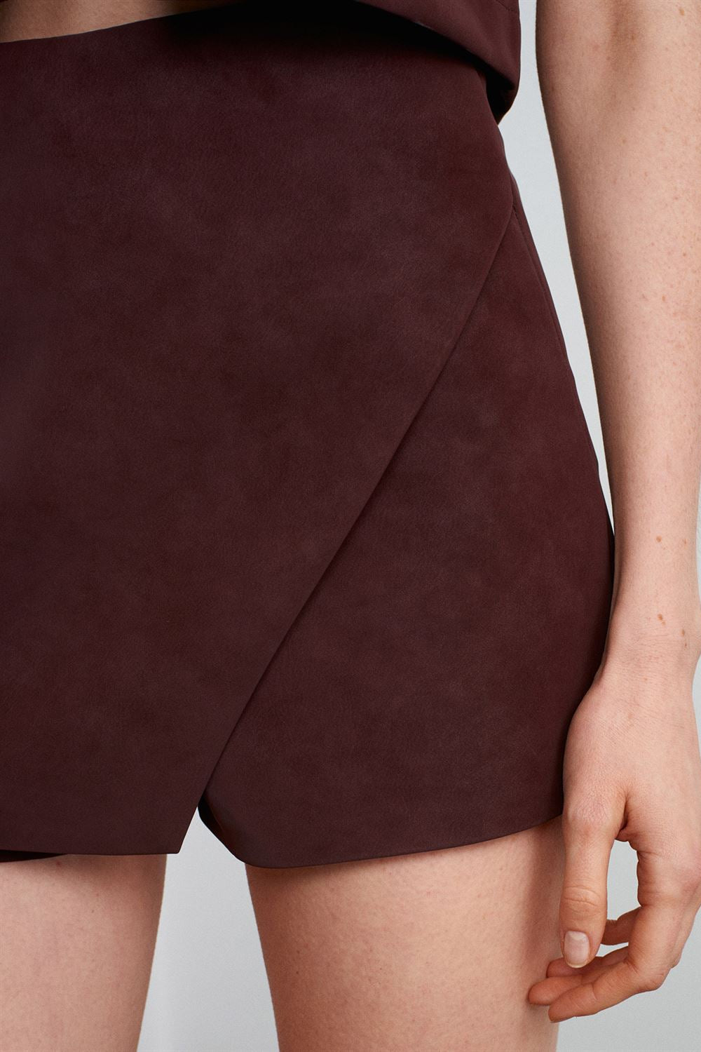 Matte Faux Leather Skort