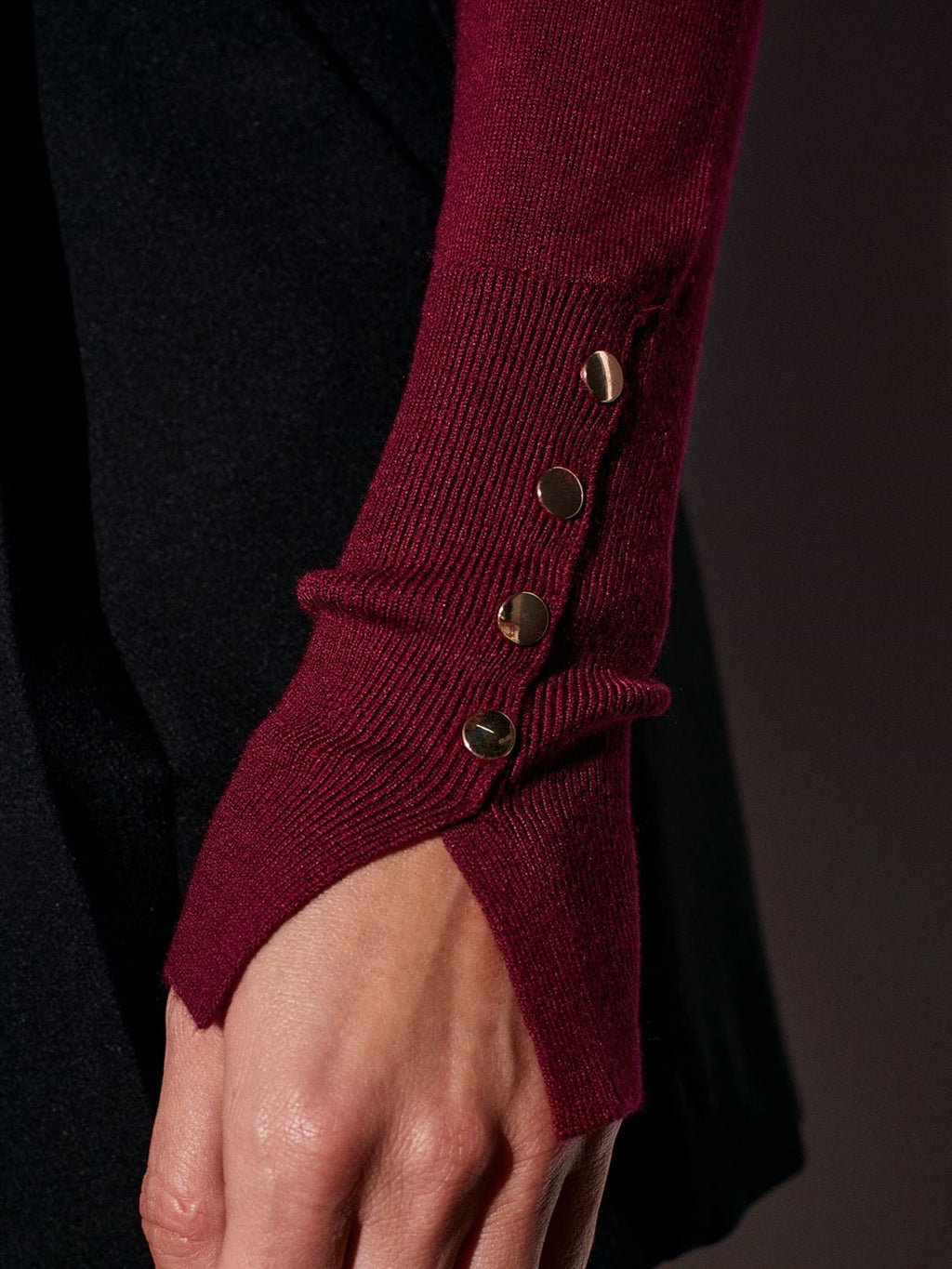 Gold-Button Turtleneck