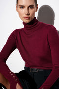 Gold-Button Turtleneck