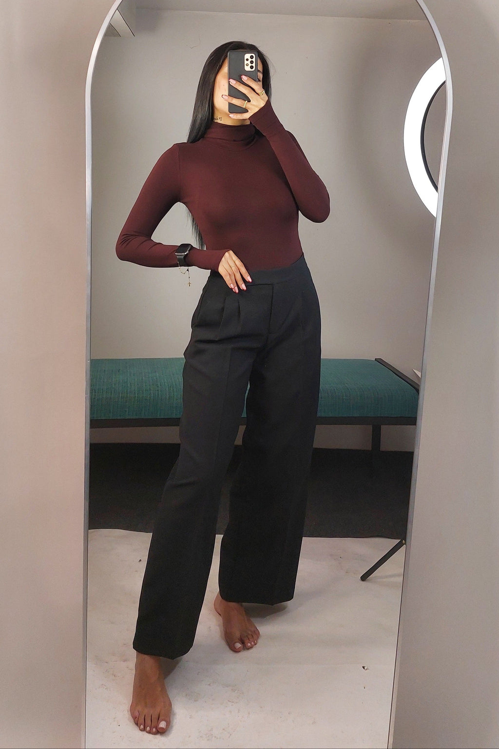 Mid-Rise Tailored Trousers