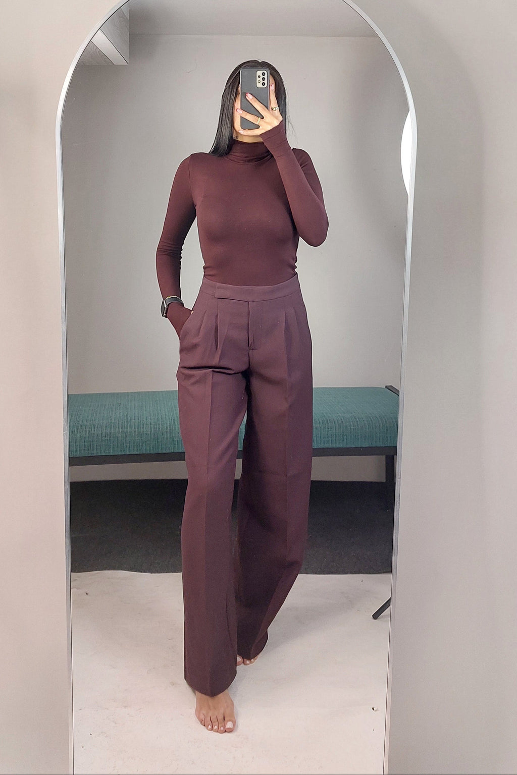 Mid-Rise Tailored Trousers