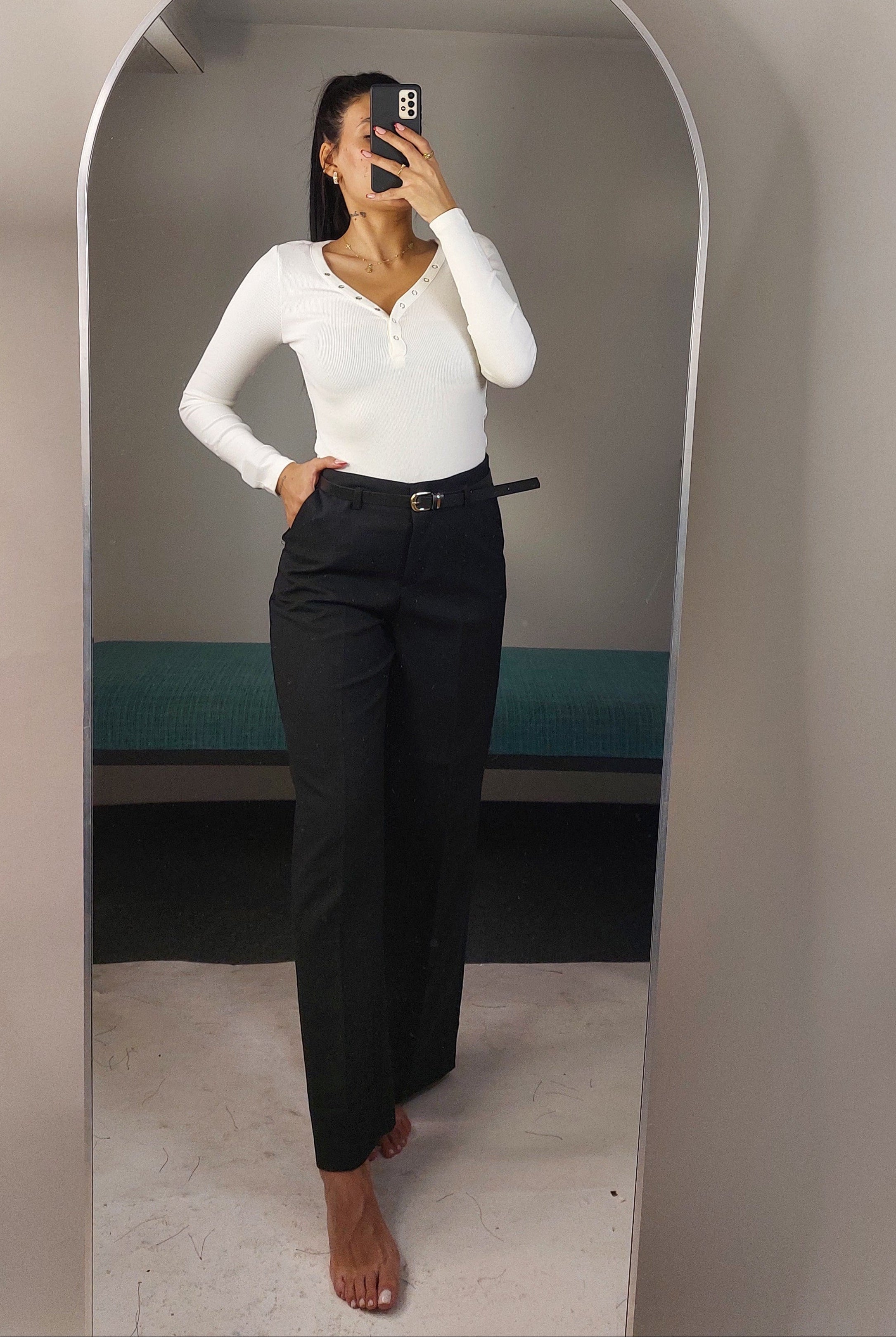 Straight-Leg Belted Trousers