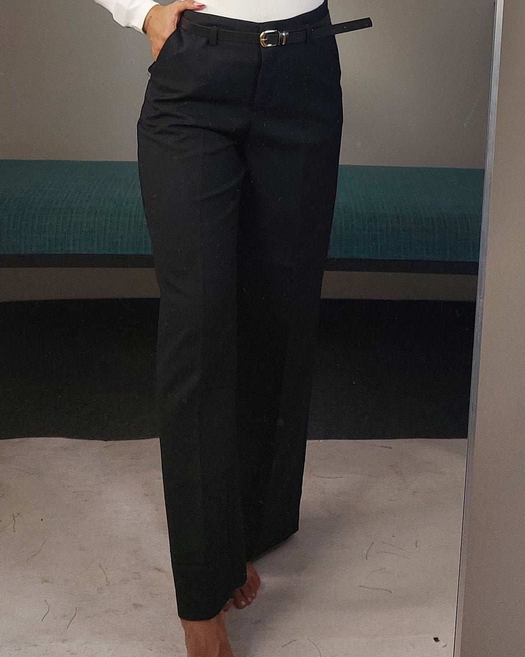 Straight-Leg Belted Trousers
