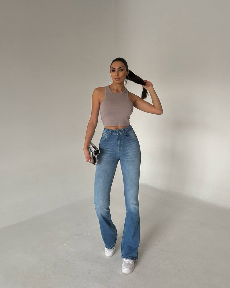 High-Waisted Flare Jeans