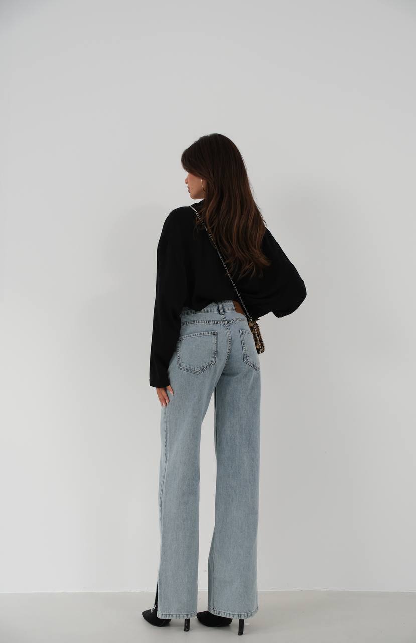 Split Straight Jeans
