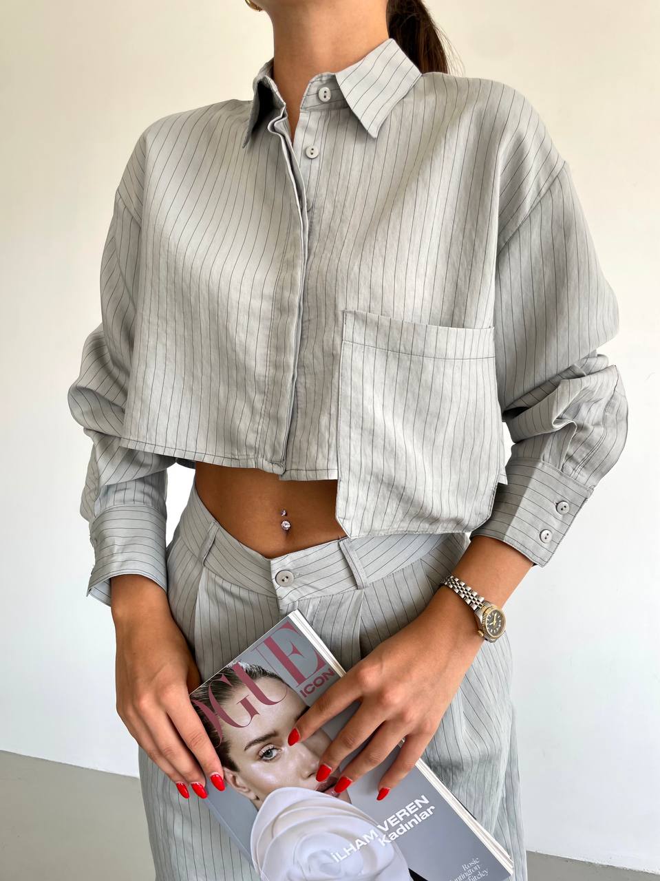 Cropped Two-Piece Set