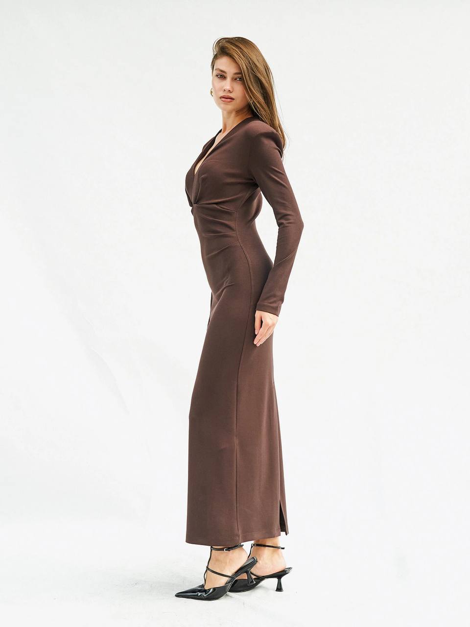 Long-Sleeve Midi Dress