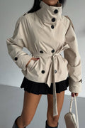 Short Belted Trench Jacket