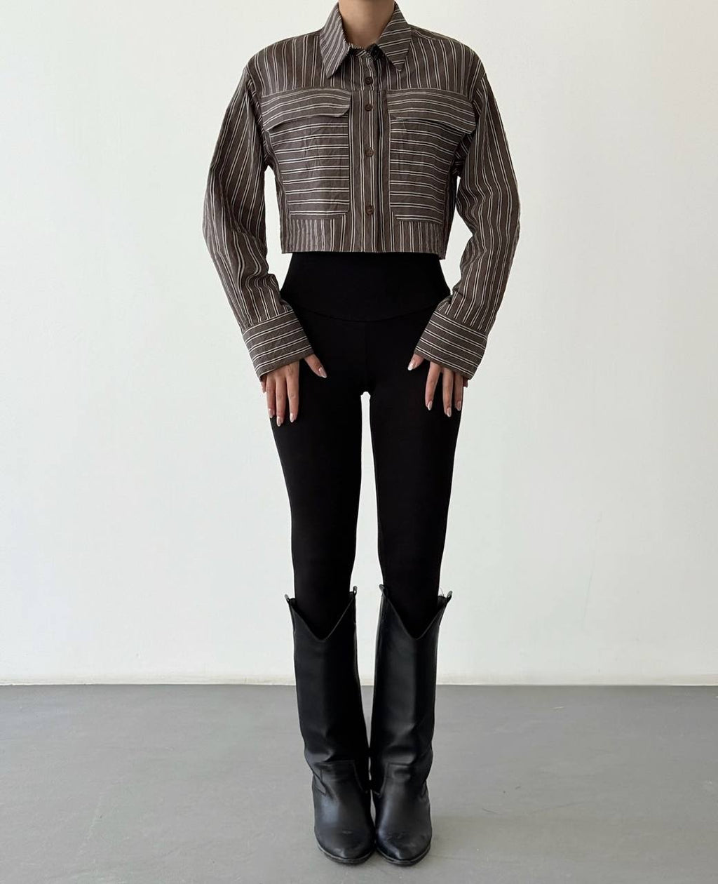 Striped Cropped Shirt