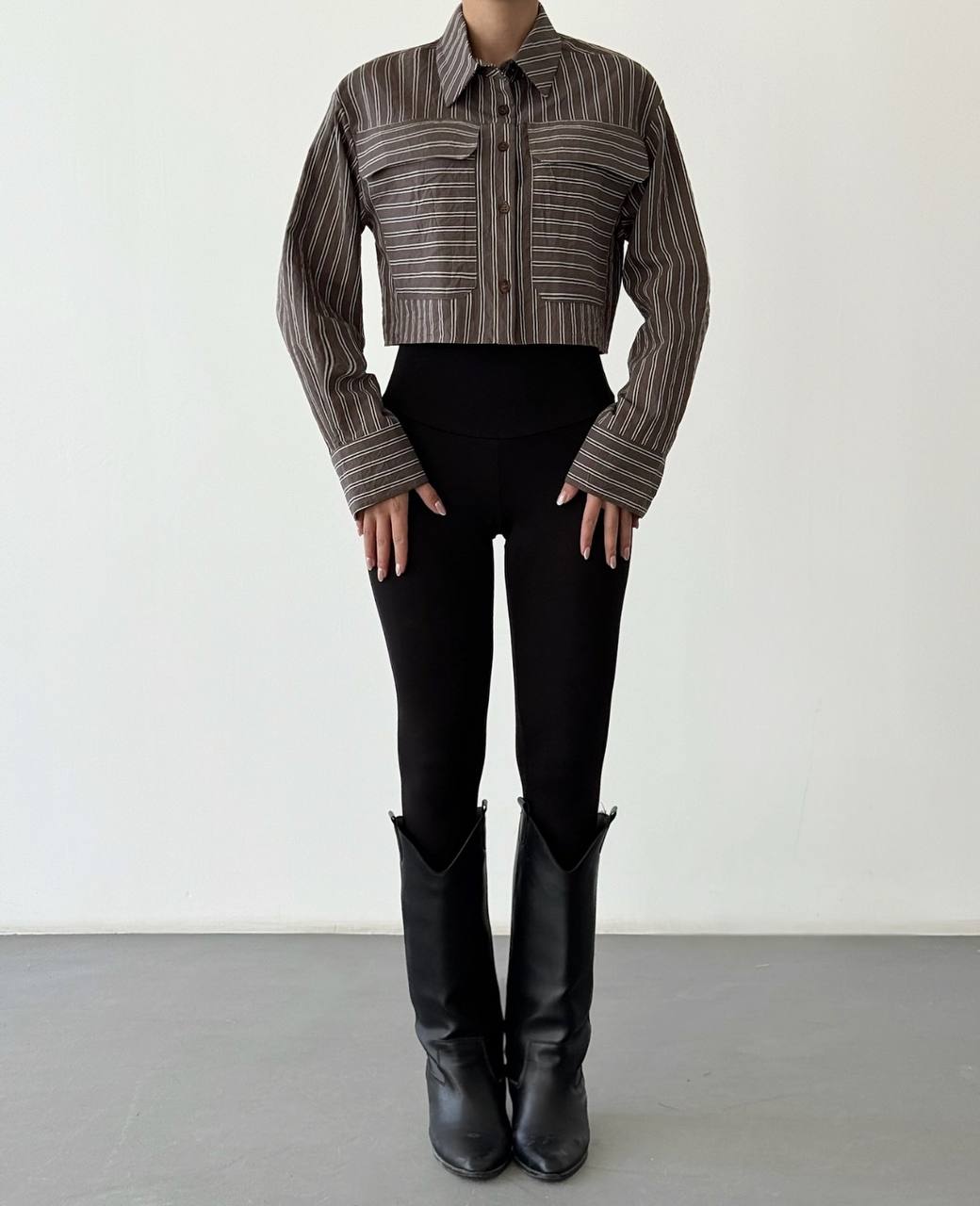 Striped Cropped Shirt