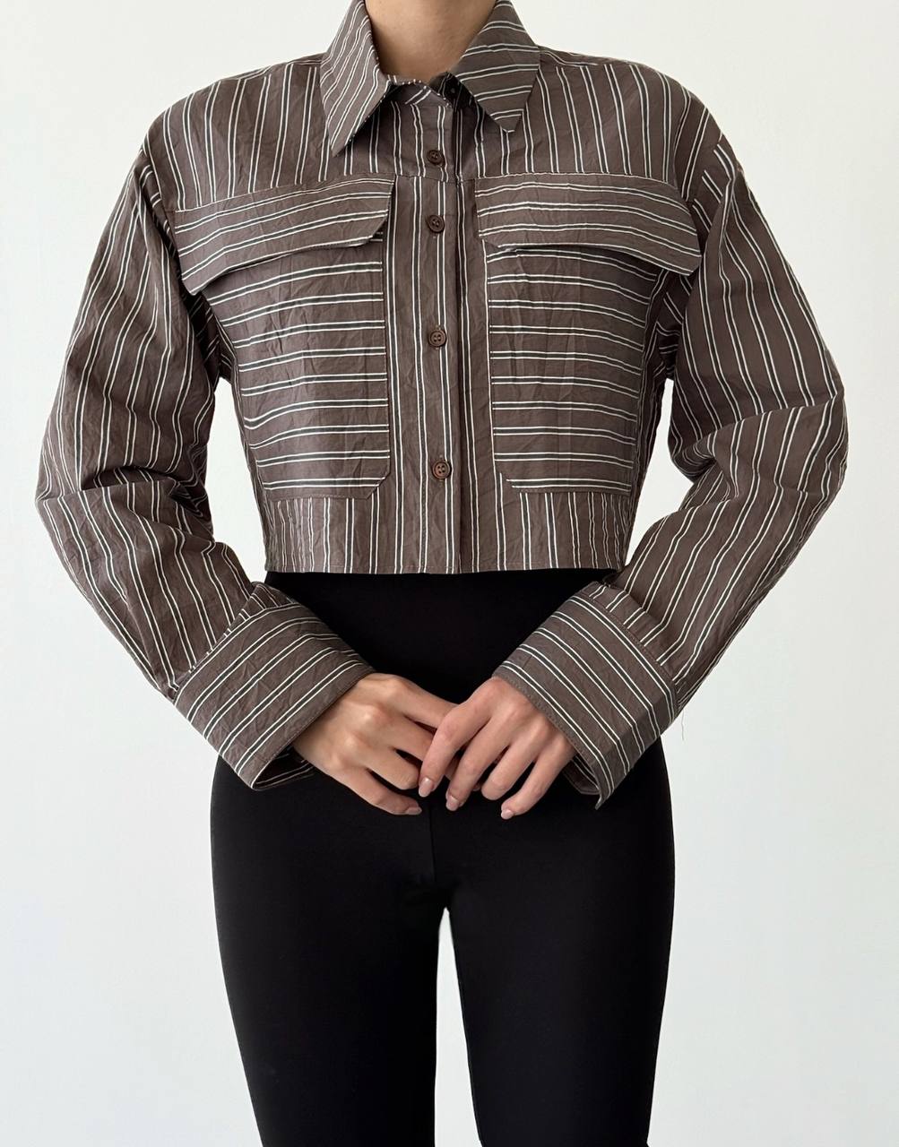 Striped Cropped Shirt