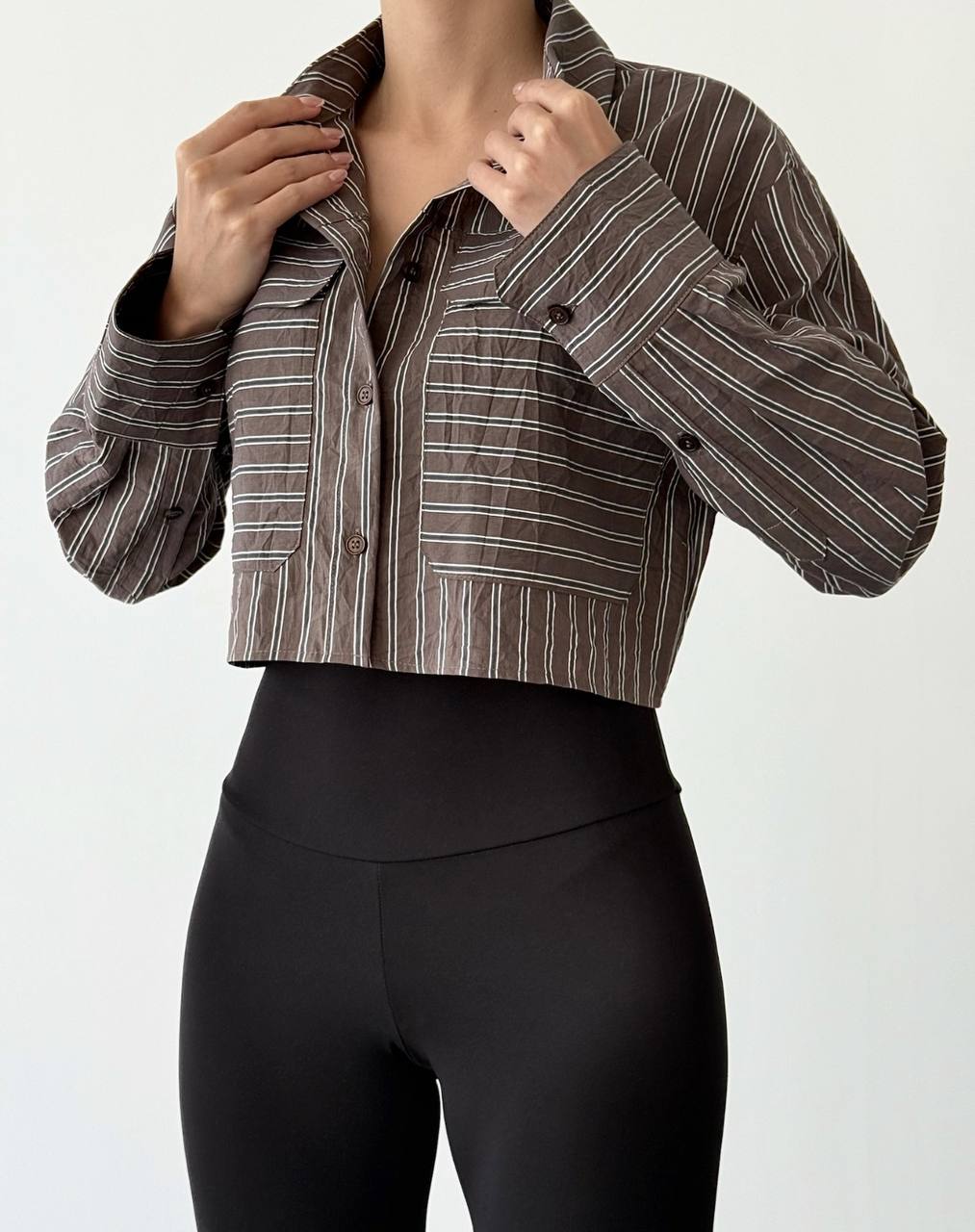 Striped Cropped Shirt