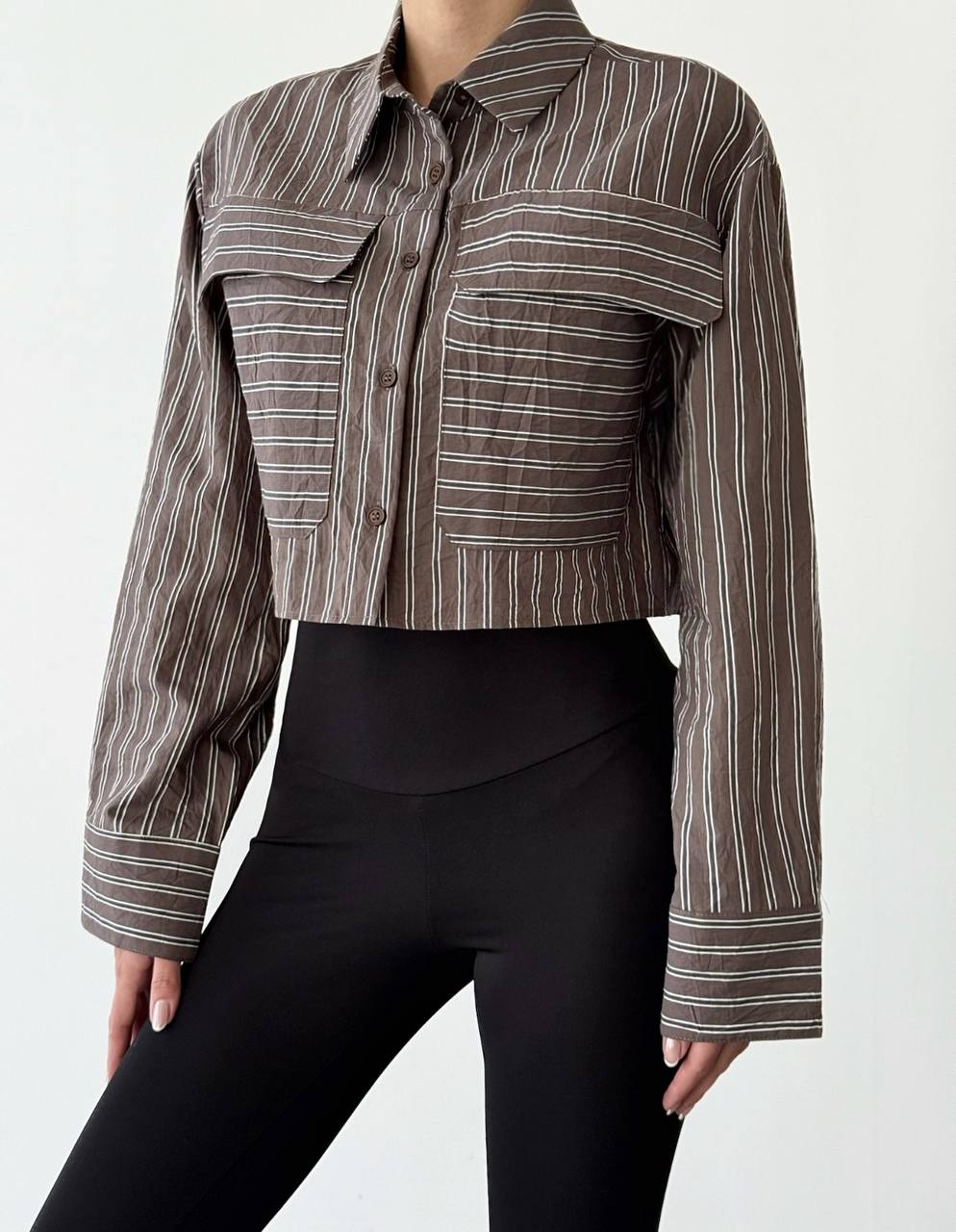 Striped Cropped Shirt