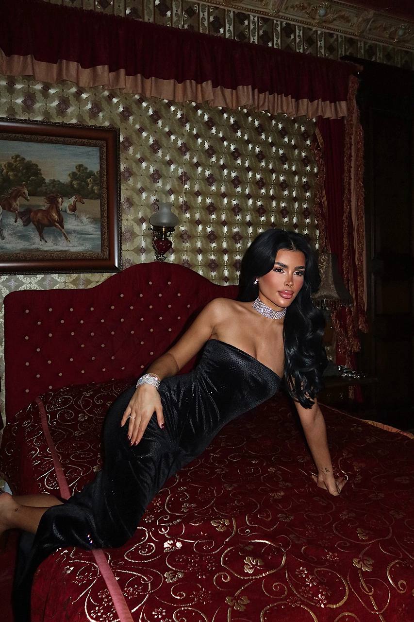 Velvet & Sequin Fitted Dress