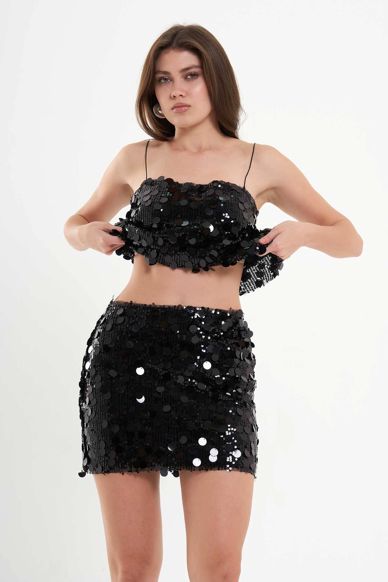 Large Sequin Mini Skirt