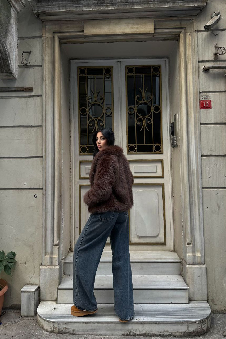 Cropped Faux Fur Jacket