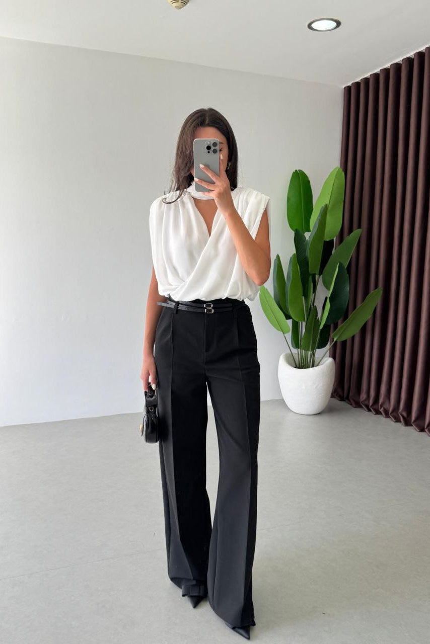 Wide Leg Suit Trousers