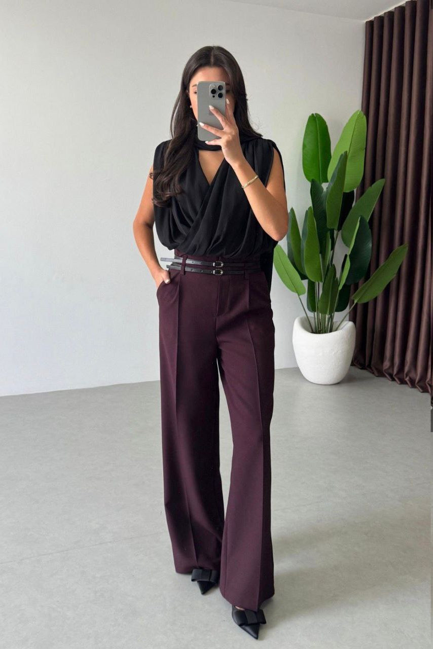 Wide Leg Suit Trousers
