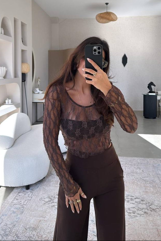 See-Through Patterned Crop