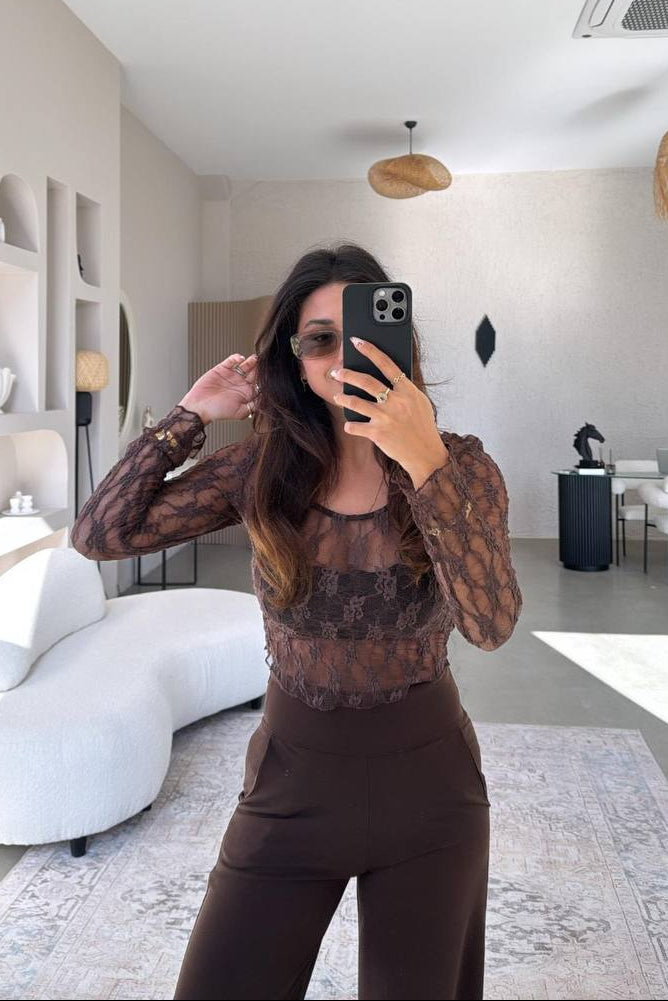 See-Through Patterned Crop