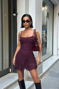 Textured Lace Mini Dress