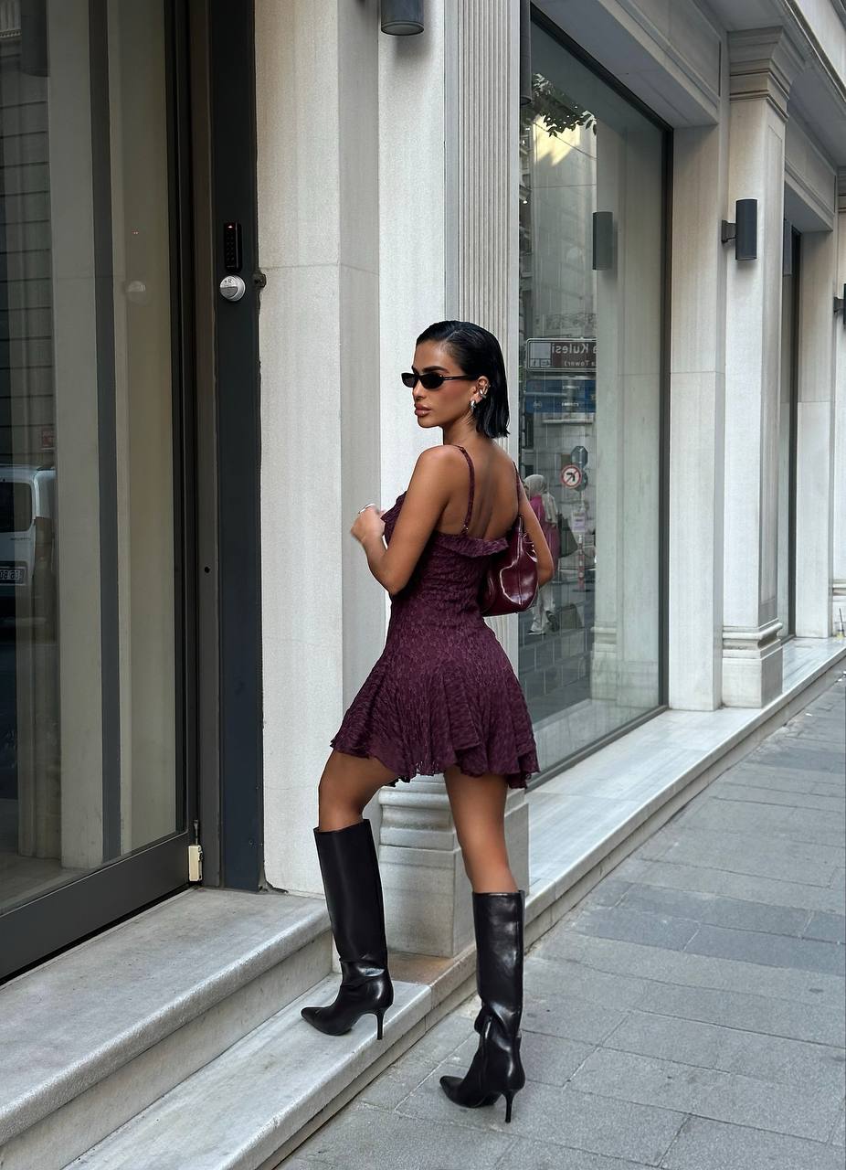 Textured Lace Mini Dress