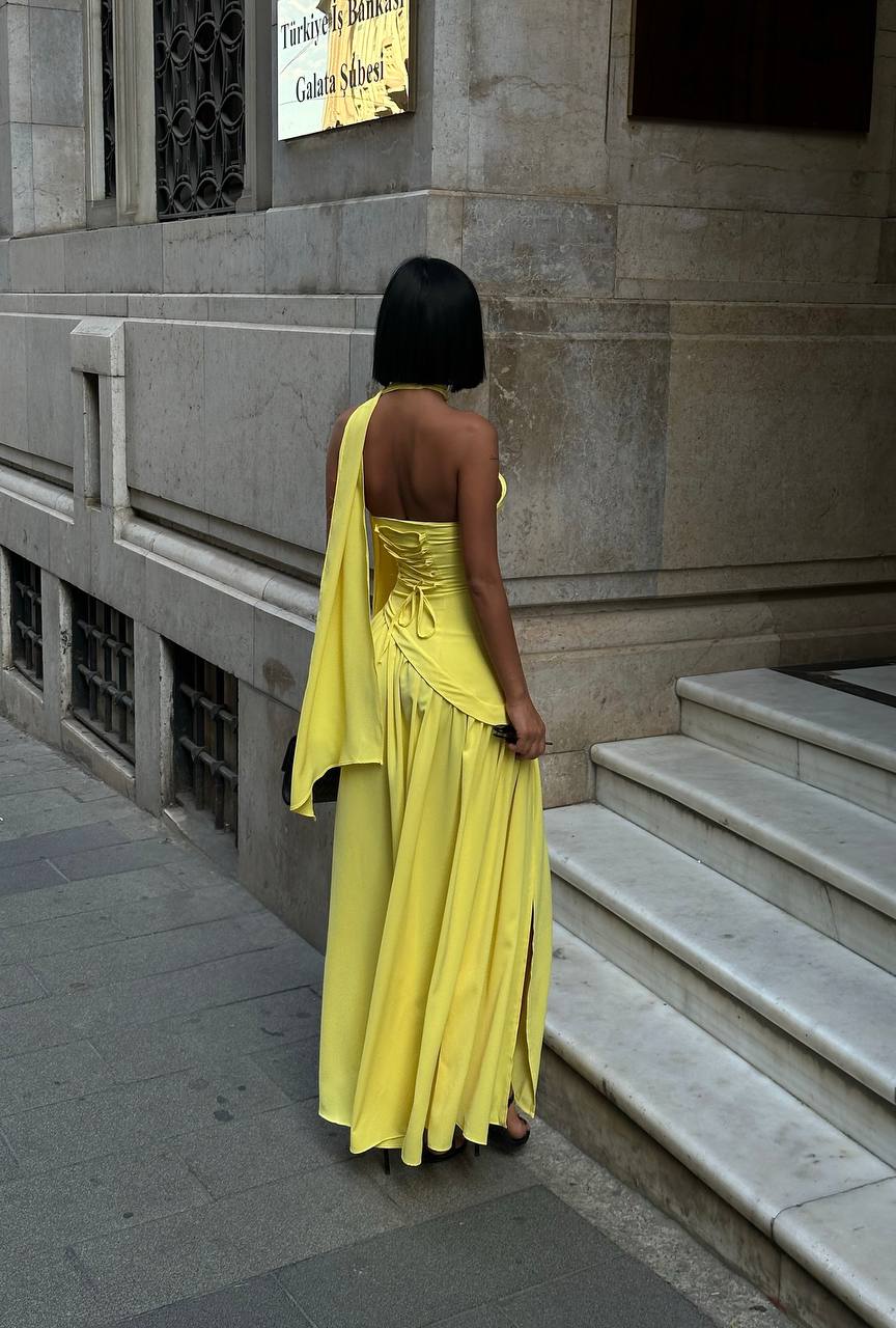 Strapless Dress With Scarf Detail