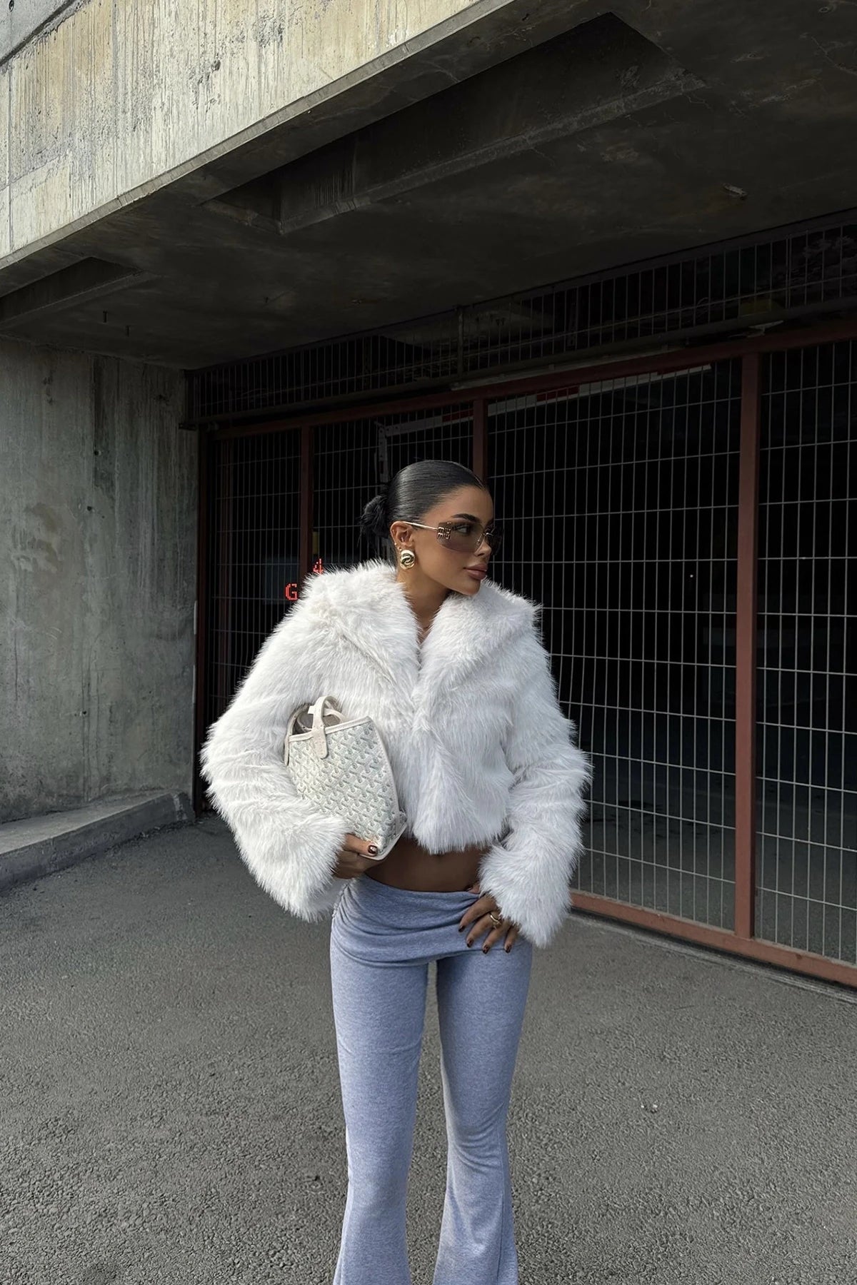 Hooded Faux-Fur Jacket