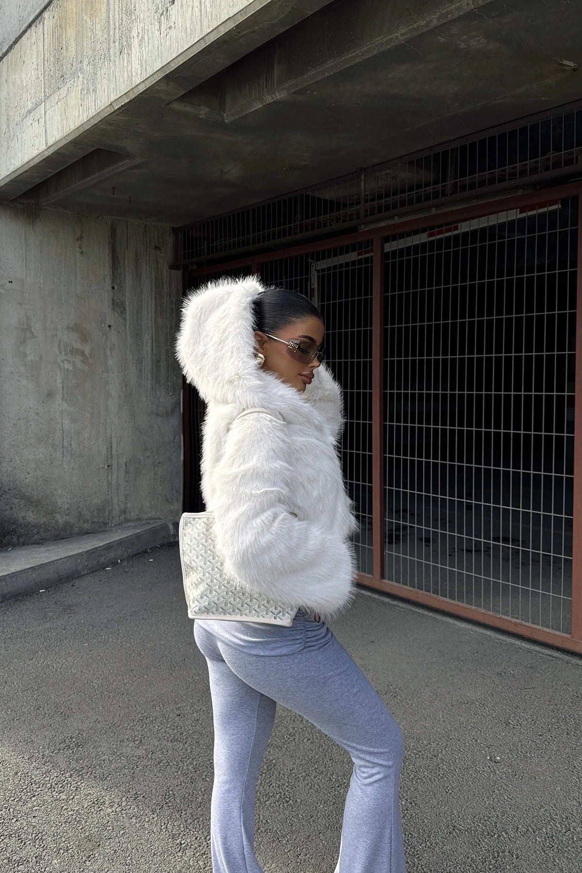 Hooded Faux-Fur Jacket