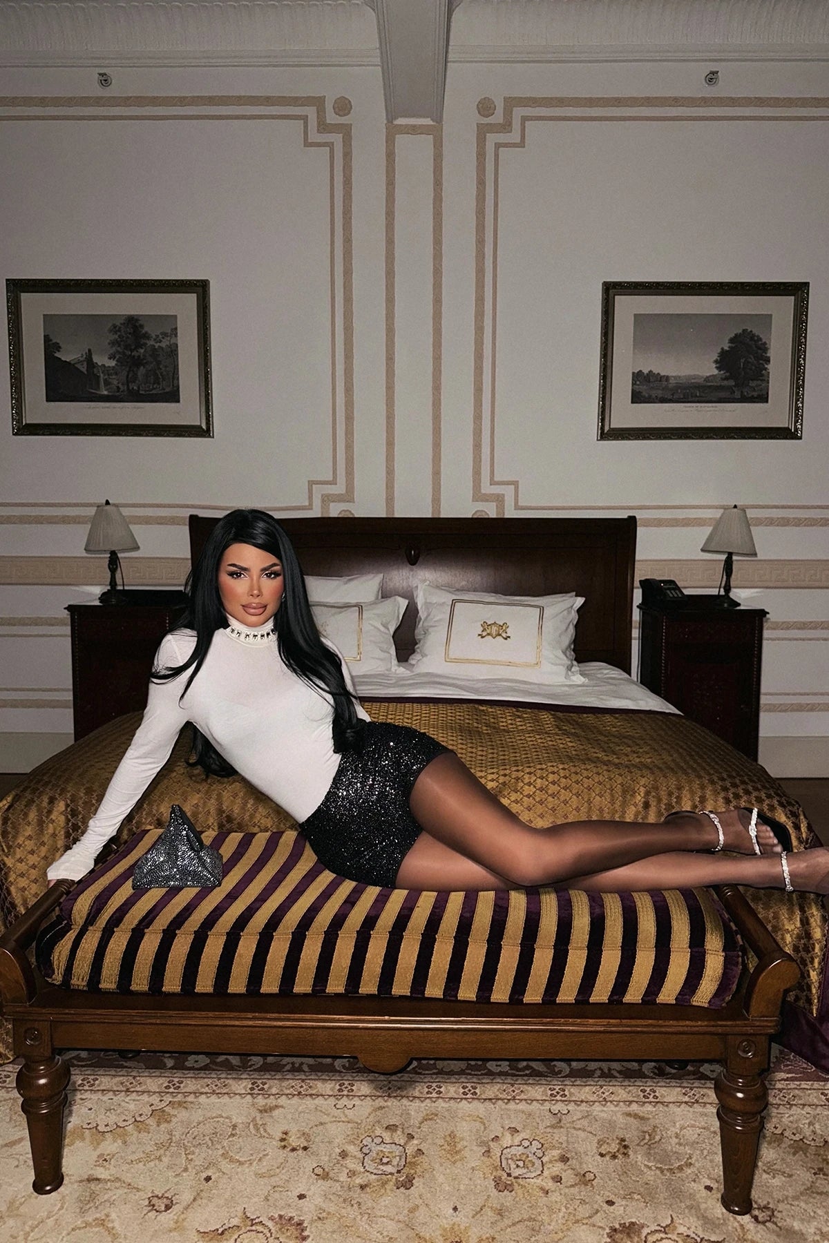 Grey Sequin Mini Shorts