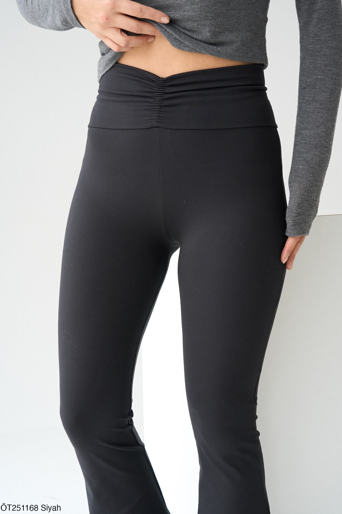 Ruched Waist Flared Leggings