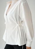 Side Ruched Poplin Shirt