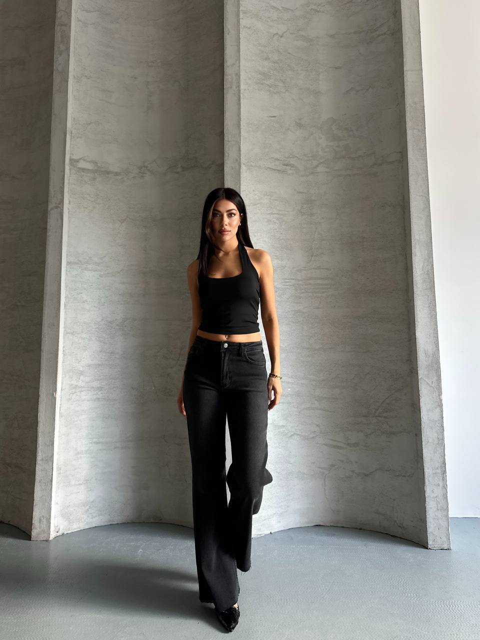 Mid-Rise Straight Jeans