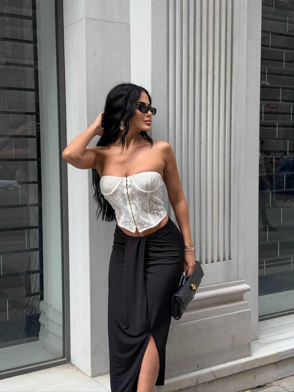 Draped Midi Skirt