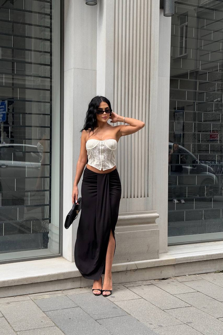Draped Midi Skirt