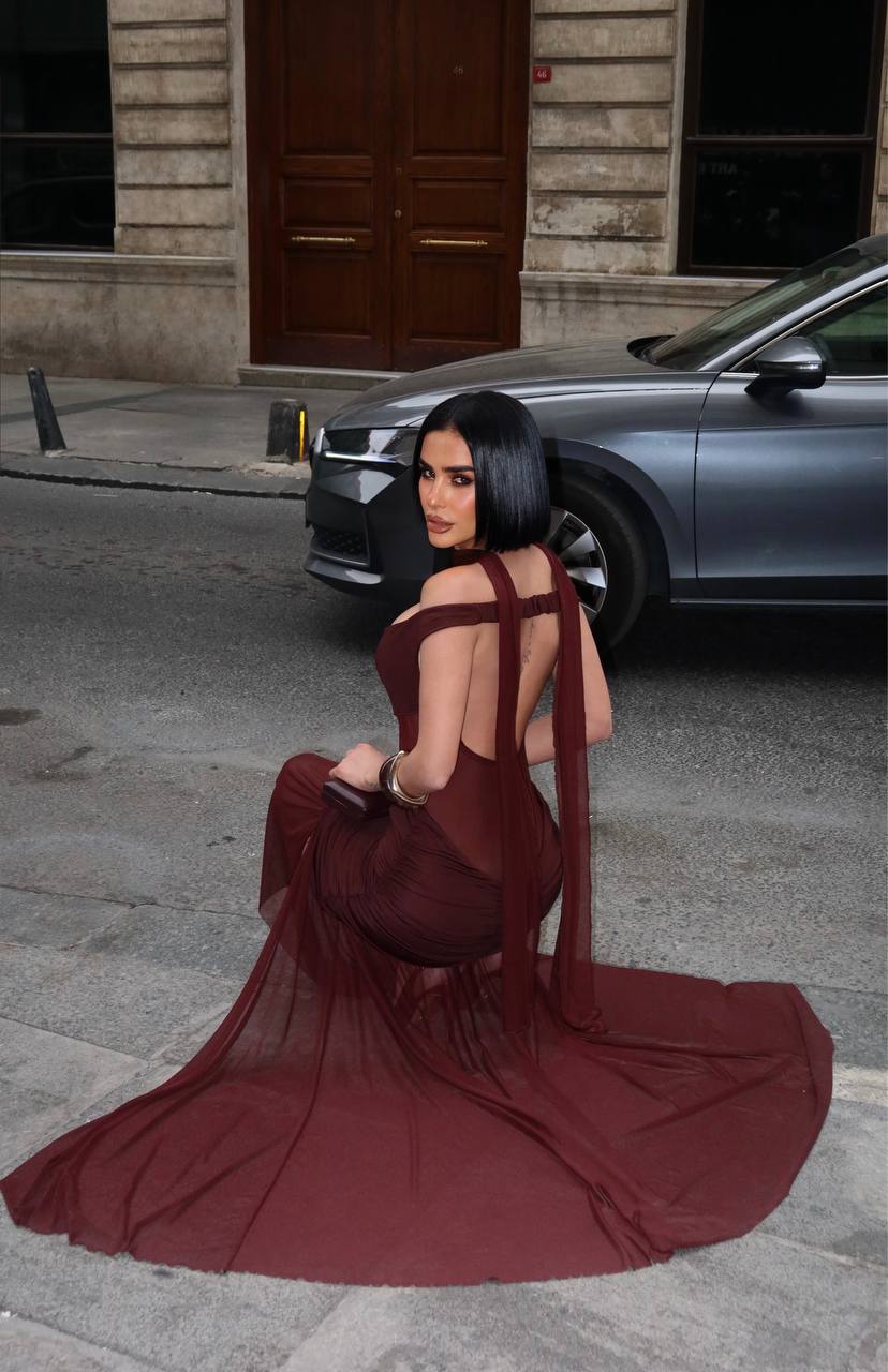 Sheer Detail Maxi Dress
