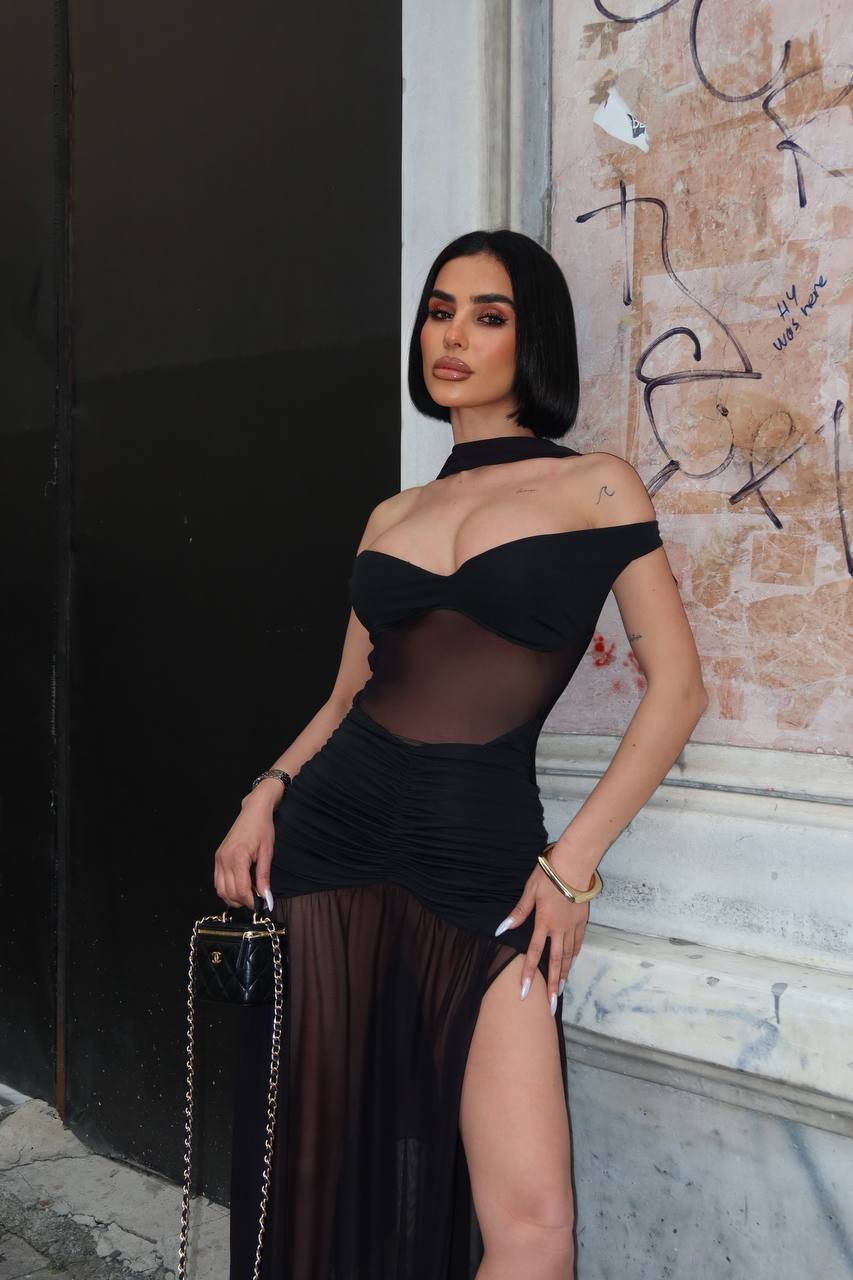 Sheer Detail Maxi Dress