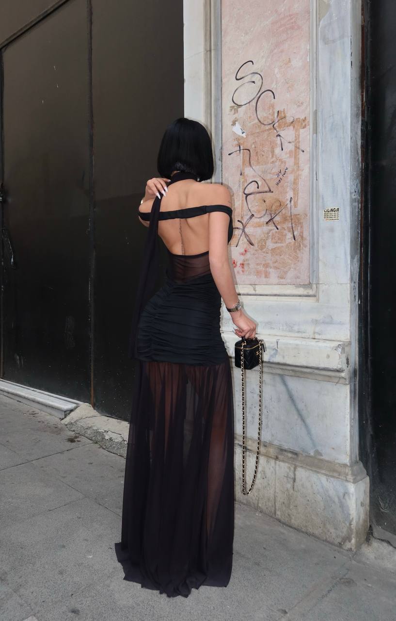 Sheer Detail Maxi Dress