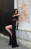 Sheer Detail Maxi Dress