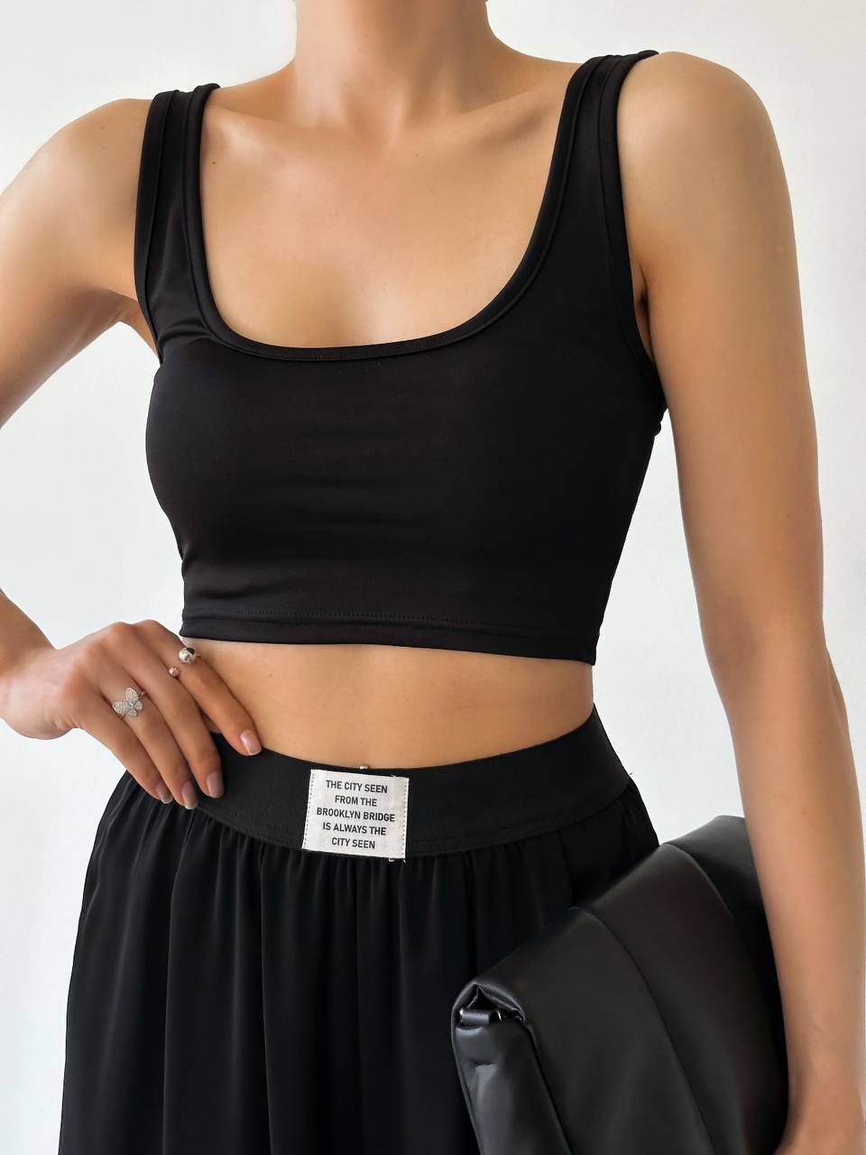 Elastic Waist Wide-Leg Trousers