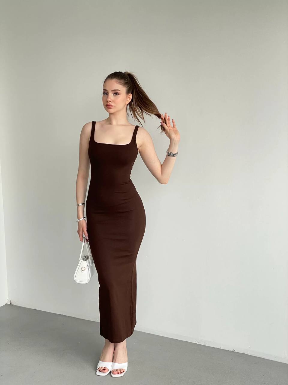 Square Neck Midi Dress