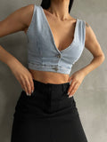 Denim Vest Top