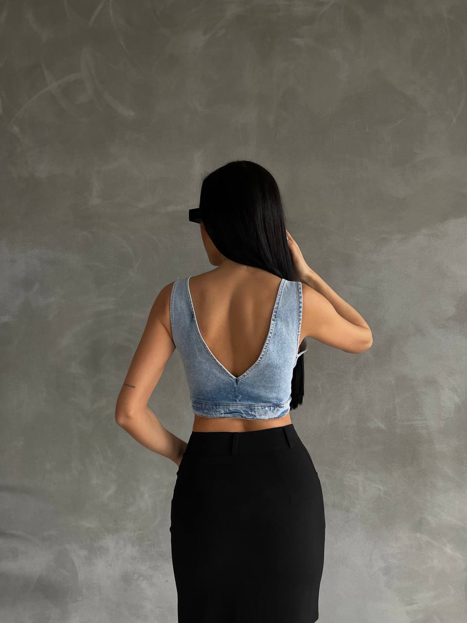 Denim Vest Top